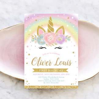 Einhorn Regenbogen Magischer Tag Geburtstagseinlad Einladung