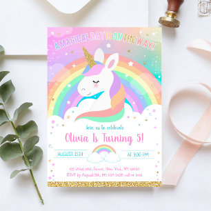 Einhorn Regenbogen Magischer Tag Geburtstagseinlad Einladung