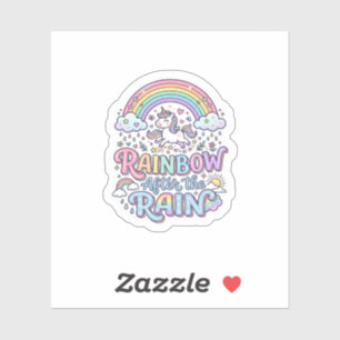 Einhorn Regenbogen nach dem Regen Premium Vektor T Aufkleber