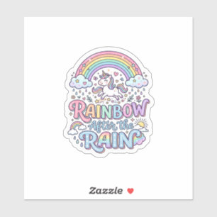 Einhorn Regenbogen nach dem Regen Premium Vektor T Aufkleber