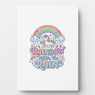 Einhorn Regenbogen nach dem Regen Premium Vektor T Fotoplatte