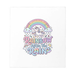 Einhorn Regenbogen nach dem Regen Premium Vektor T Notizblock
