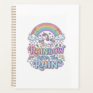 Einhorn Regenbogen nach dem Regen Premium Vektor T Planer