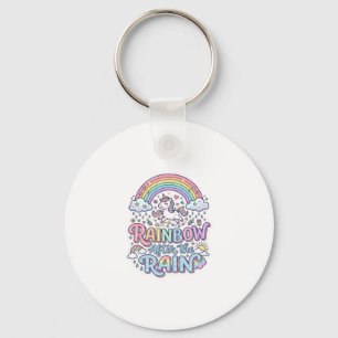 Einhorn Regenbogen nach dem Regen Premium Vektor T Schlüsselanhänger