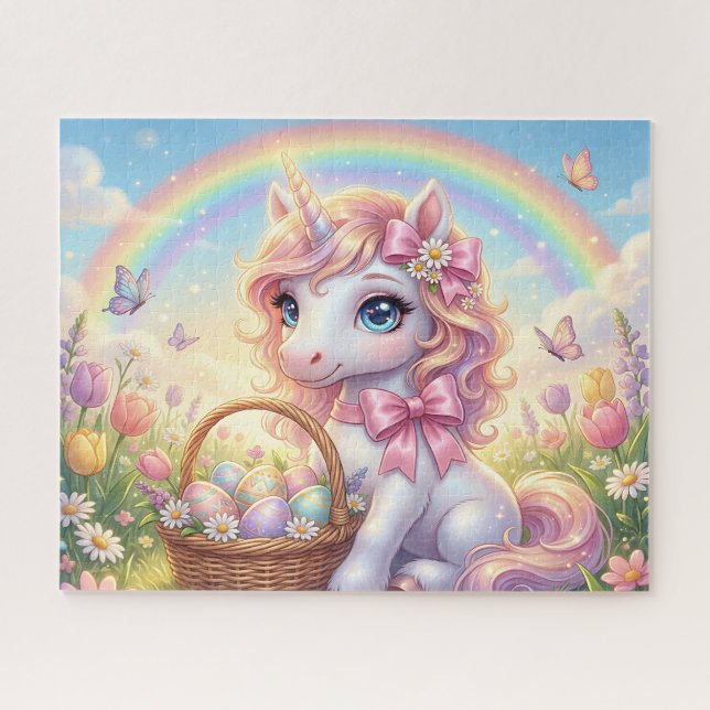 Einhorn Regenbogen Ostern Puzzle (Horizontal)