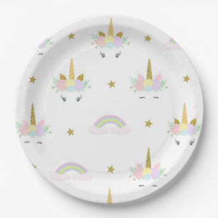 Einhorn Regenbogen Papier Teller