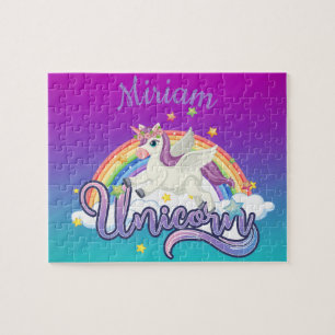 Einhorn Regenbogen personalisiertes Puzzle