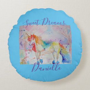 Einhorn Regenbogen Rosa Mädchen Süße Träume Kissen