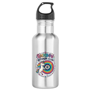 Einhorn Regenbogen Schallplatten Club Weiße Hinter Edelstahlflasche