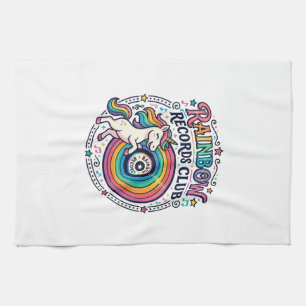 Einhorn Regenbogen Schallplatten Club Weiße Hinter Geschirrtuch