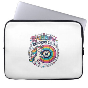Einhorn Regenbogen Schallplatten Club Weiße Hinter Laptopschutzhülle
