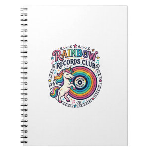 Einhorn Regenbogen Schallplatten Club Weiße Hinter Notizblock
