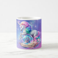 Einhorn Regenbogen-Schloss-Tasse – Geschenk für Gl