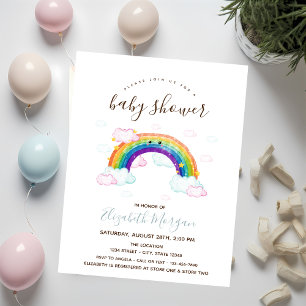 Einhorn Regenbogen Streifen Babyparty Einladung