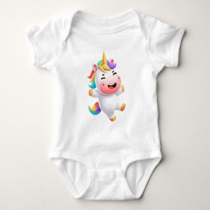 Einhorn Regenbogen  Süßes verspielt Einhorn mit Re Baby Strampler