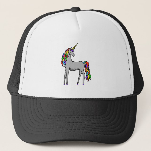 Einhorn-Regenbogen Truckerkappe (Vorderseite)