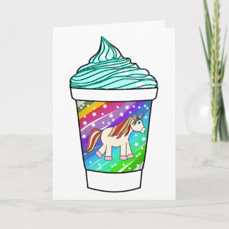 Einhorn, Regenbogen und Eis Geburtstag Karte