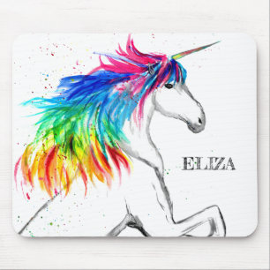Einhorn Regenbogen Wasserfarbe Bunt Kinder Mädchen Mousepad