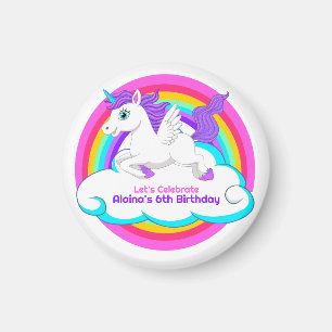 Einhorn Regenbogen Wolken Sterne Hüpfhaus Geschenk Magnet