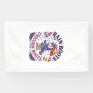 Einhorn Regenstiefel und Einhorn Wurzeln Werbe-Shi Banner