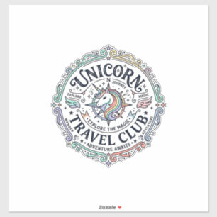 Einhorn-Reiseklub Original Zazzle Design_1 Aufkleber
