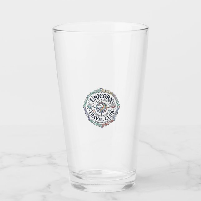 Einhorn-Reiseklub Original Zazzle Design_1 Glas (Vorderseite)