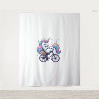 Einhorn Reiten Fahrradboys Mädchen Kinder Teen Wandteppich