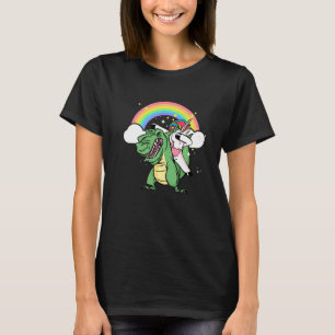 Einhorn reitender Rex-Dinosaurier Jungen Mädchen M T-Shirt