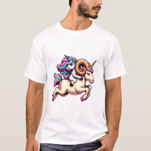 Einhorn Reitender Widder Jungen Mädchen Männer Fra T-Shirt