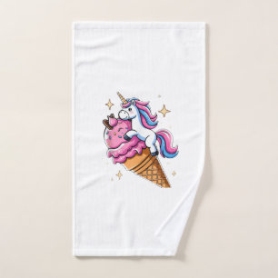 Einhorn Reitendes Eiscreme Männer Frauen Kinder Ju Handtuch