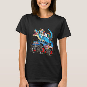 Einhorn Reitendes T Rex Monster Truck Jungen Mädch T-Shirt