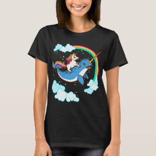 Einhorn reitet auf Narwal T-Shirt