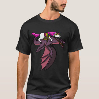 Einhorn reitet Drachen T-Shirt