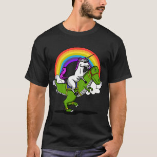 Einhorn reitet T-Rex Dinosaurier T-Shirt