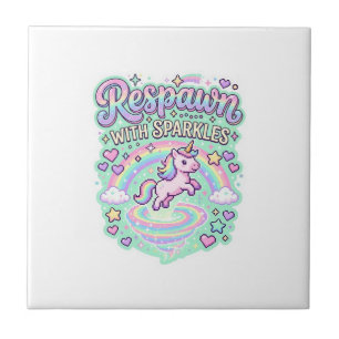 Einhorn-Respawn mit Glitzer Premium-Vector-Stick Fliese
