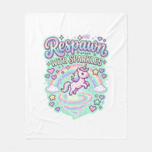 Einhorn-Respawn mit Glitzer Premium-Vektor-Stick Fleecedecke