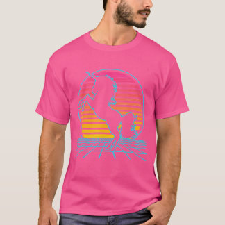 Einhorn Retro Vintage 70er 80er Stil Lustig Magisc T-Shirt