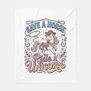 Einhorn rette ein Pferd Reite ein Einhorn Druckfer Fleecedecke