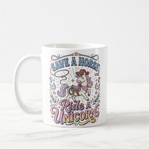 Einhorn rette ein Pferd Reite ein Einhorn Druckfer Kaffeetasse