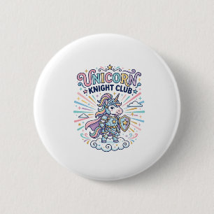 Einhorn-Ritter-Club Druckfertige Bekleidung Grafik Button