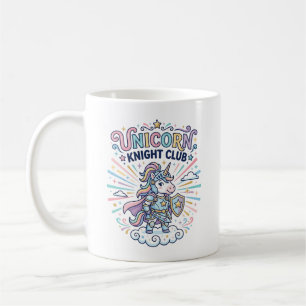 Einhorn-Ritter-Club Druckfertige Bekleidung Grafik Kaffeetasse