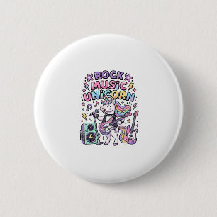 Einhorn Rock Musik Einhorn Bezaubernder Marktplatz Button