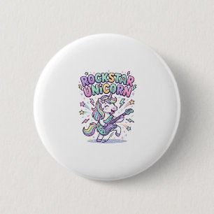 Einhorn Rockstar Einhorn Charmante Kleidung Grafik Button