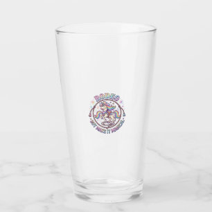 Einhorn-Rodeo aber Mach es Magisch Lustig Süßes Ge Glas