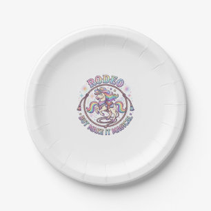 Einhorn-Rodeo aber Magisch Lustig Süßes Geschenk  Pappteller