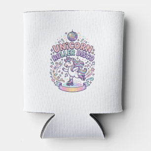 Einhorn-Roller-Disco-Grafikdesign-T-Shirt-Design Dosenkühler