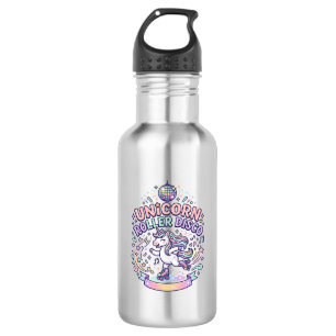 Einhorn Roller Disco Grafikdesign T-Shirt Design Edelstahlflasche