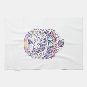 Einhorn-Roller-Disco-Grafikdesign-T-Shirt-Design Geschirrtuch