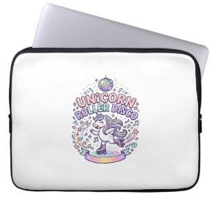 Einhorn-Roller-Disco-Grafikdesign-T-Shirt-Design Laptopschutzhülle