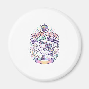Einhorn Roller Disco Grafikdesign T-Shirt Design Magnet